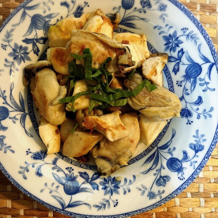 牡蠣とエリンギのバター焼き